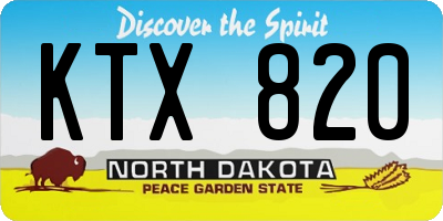 ND license plate KTX820