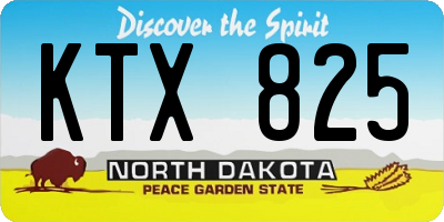 ND license plate KTX825