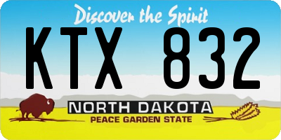 ND license plate KTX832