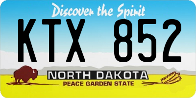 ND license plate KTX852