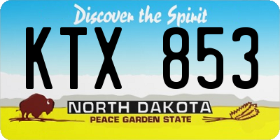 ND license plate KTX853