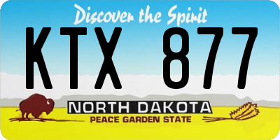 ND license plate KTX877