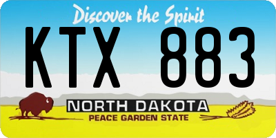 ND license plate KTX883