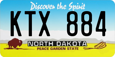 ND license plate KTX884