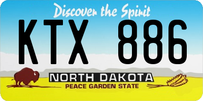 ND license plate KTX886