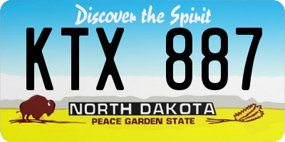 ND license plate KTX887