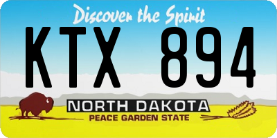ND license plate KTX894