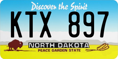 ND license plate KTX897