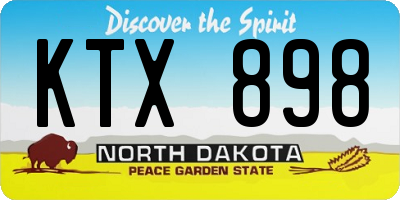 ND license plate KTX898