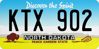 ND license plate KTX902