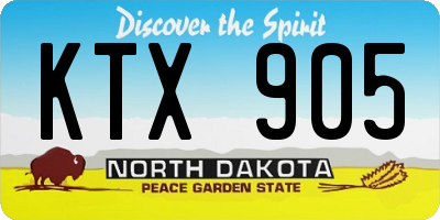 ND license plate KTX905
