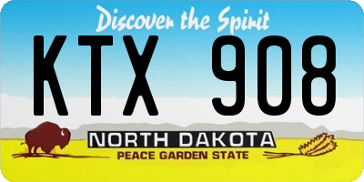 ND license plate KTX908