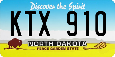 ND license plate KTX910
