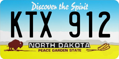 ND license plate KTX912