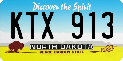ND license plate KTX913