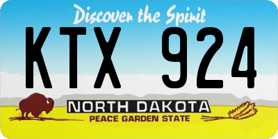 ND license plate KTX924