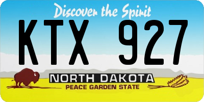 ND license plate KTX927