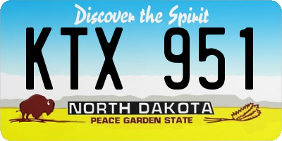 ND license plate KTX951
