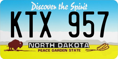 ND license plate KTX957