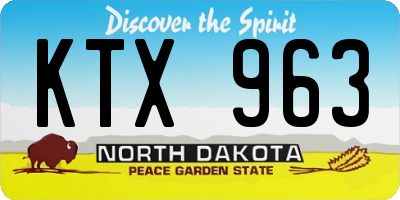 ND license plate KTX963