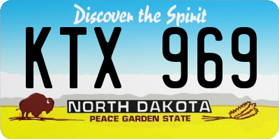 ND license plate KTX969