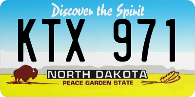 ND license plate KTX971