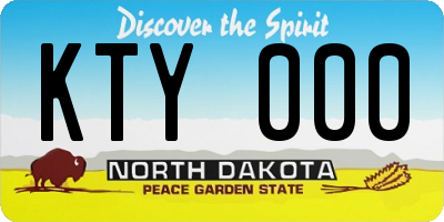 ND license plate KTY000