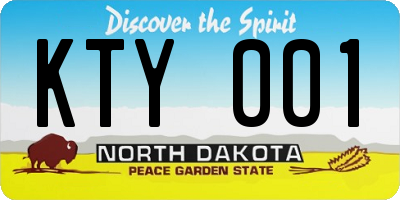 ND license plate KTY001