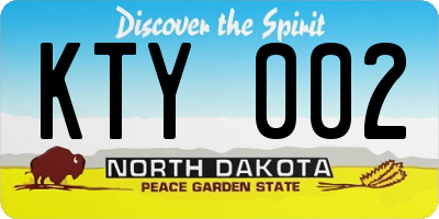 ND license plate KTY002