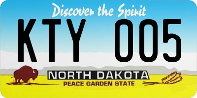 ND license plate KTY005