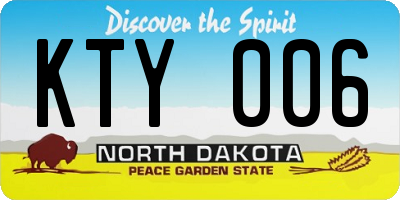 ND license plate KTY006