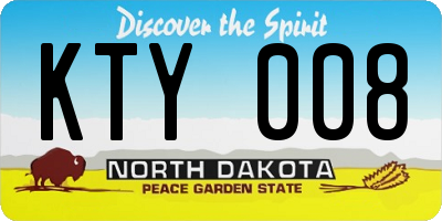 ND license plate KTY008