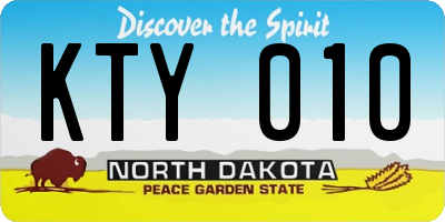 ND license plate KTY010
