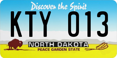 ND license plate KTY013