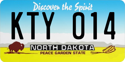 ND license plate KTY014