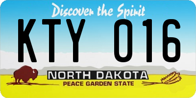 ND license plate KTY016