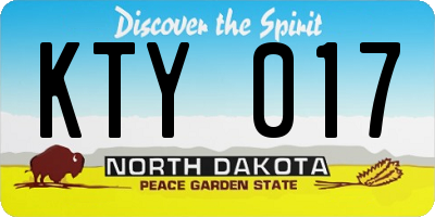 ND license plate KTY017