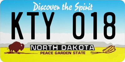 ND license plate KTY018