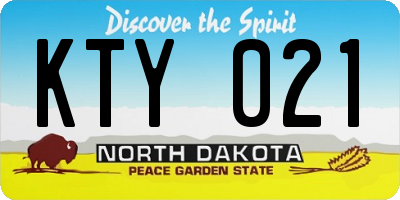 ND license plate KTY021