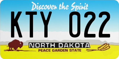 ND license plate KTY022