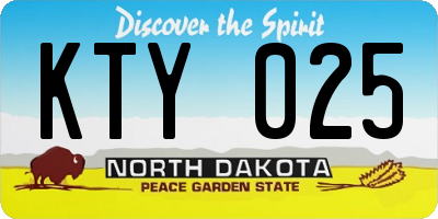 ND license plate KTY025