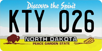 ND license plate KTY026