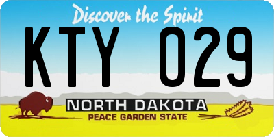 ND license plate KTY029