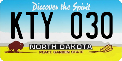 ND license plate KTY030