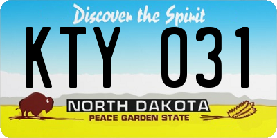 ND license plate KTY031