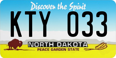 ND license plate KTY033