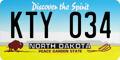 ND license plate KTY034