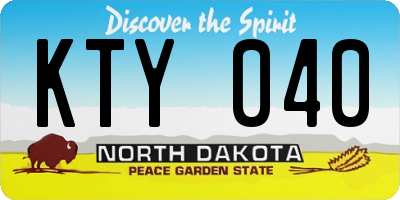 ND license plate KTY040