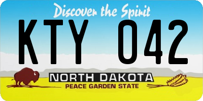 ND license plate KTY042