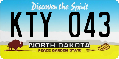 ND license plate KTY043